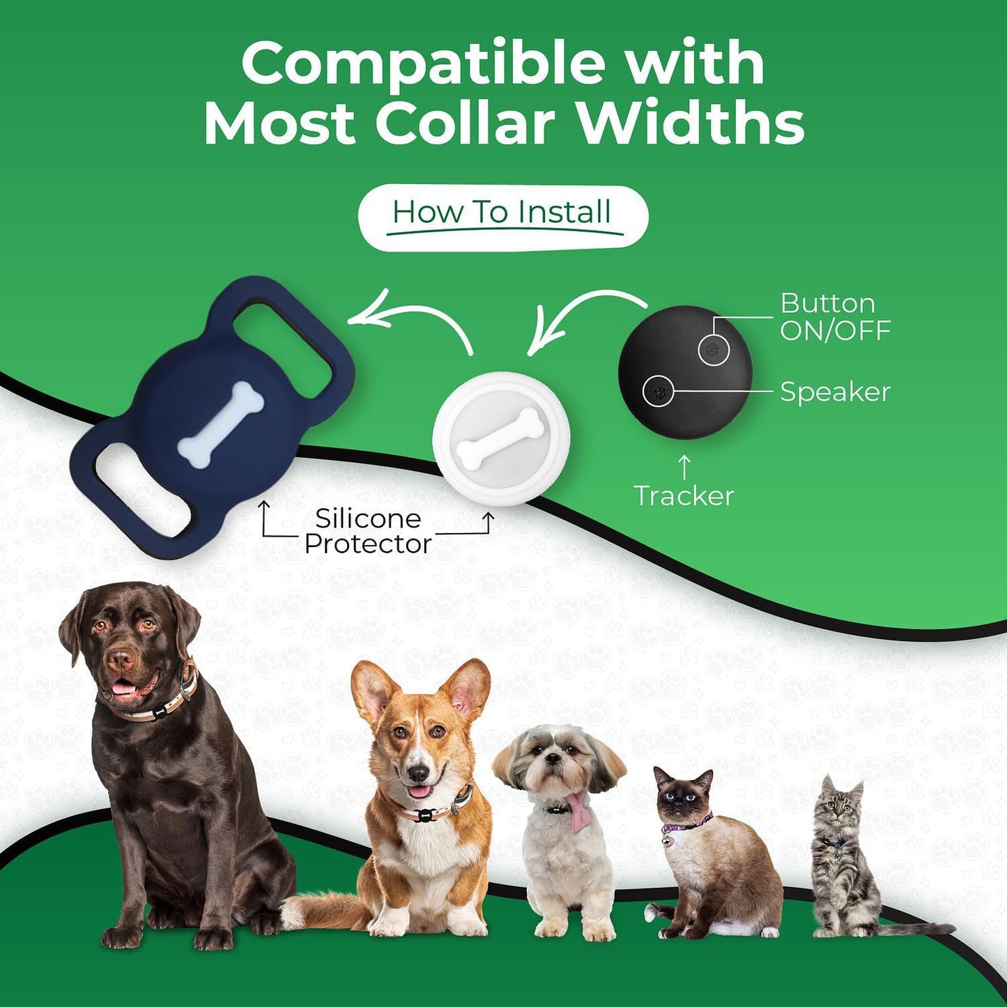 Cross-border Pet Tracker Applicable Apple Find My Designed iOS Anti-lost Device Waterproof Bone Protective Case