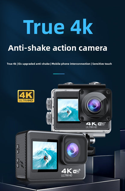 Cross-border 4k waterproof sports camera HD outdoor shooting riding underwater helmet camera sports camera factory