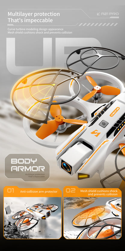 Cross-Border A21Drone Brushless Motor Mecha Style Aircraft Optical Flow Positioning Aerial Photography Full Protection Remote Control Airplane