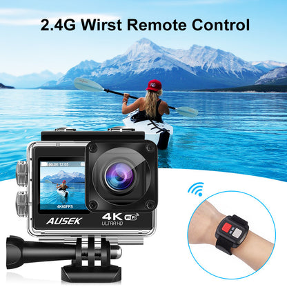 Cross-border action camera anti-shake touch dual screen wifi Outdoor shooting ski riding head-mounted camera factory