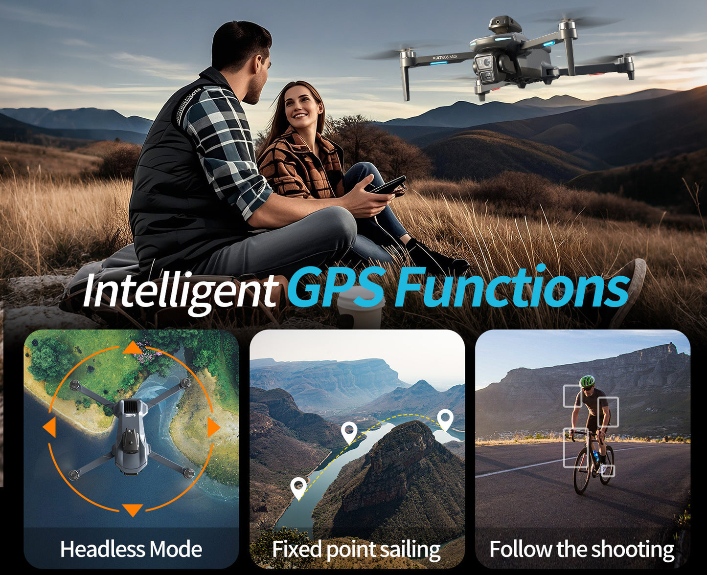 Cross-Border XT606Drone remote control with screen brushless motor HD aerial photography GPS Intelligent Positioning Remote Control Drone