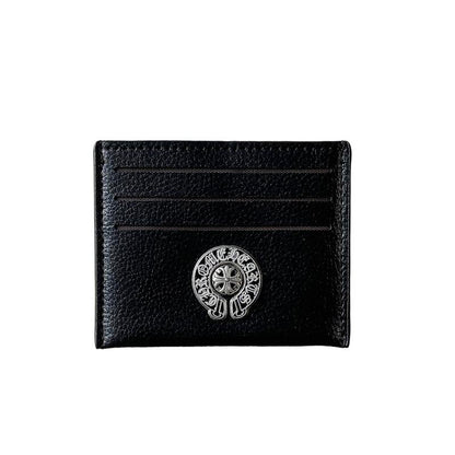 【Free-Ship】Cross Heart Card Holder, Cowhide Leather Card Holder, Cross Logo Wallet, Gothic Cross Chrome Cross Leather Card Holder Pattern, Cowhide Leather Cross, Gift For Boyfriend, Dad, Husband, Birthday Gift Idea