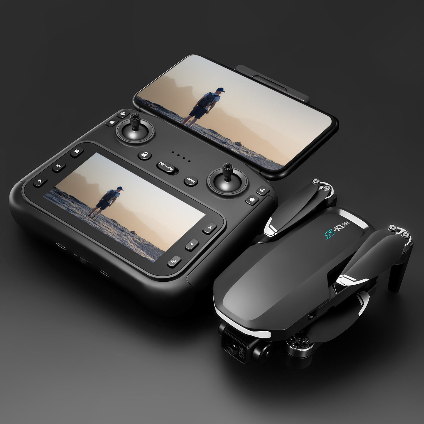 Cross-Border S-X1Drone Remote Control Belt5.9inch screen three-axis gimbal GPS Aerial Photography Four-Axis Remote Control Aircraft