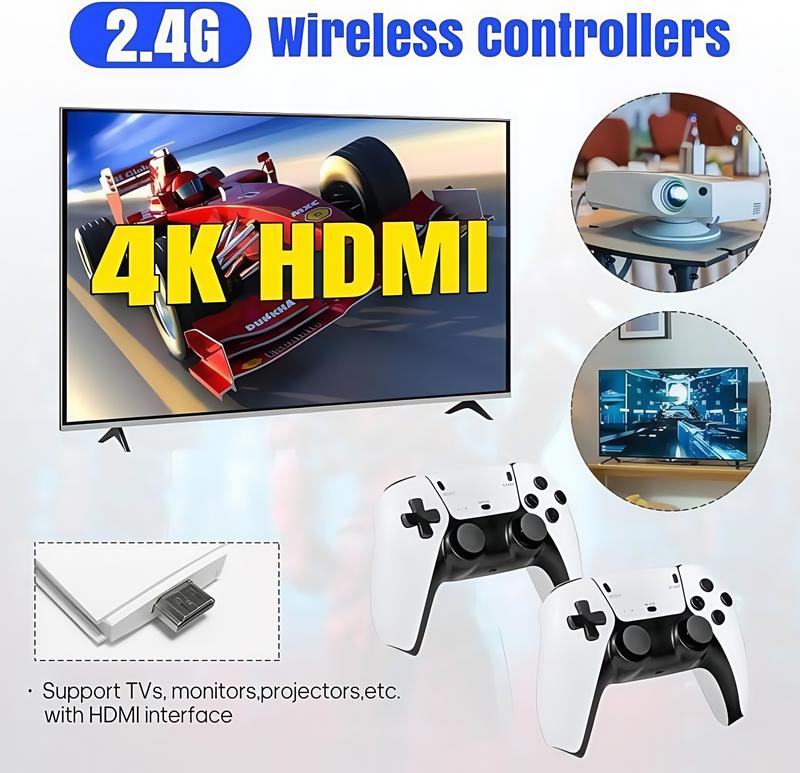 2025 Upgrade Retro Game Console Stick Pro,20000+ Games,Plug and Retro Play Video Games for TV,4k Hdmi Output Game Stick,Retro Game Stick(Whtie64GB) super  nes