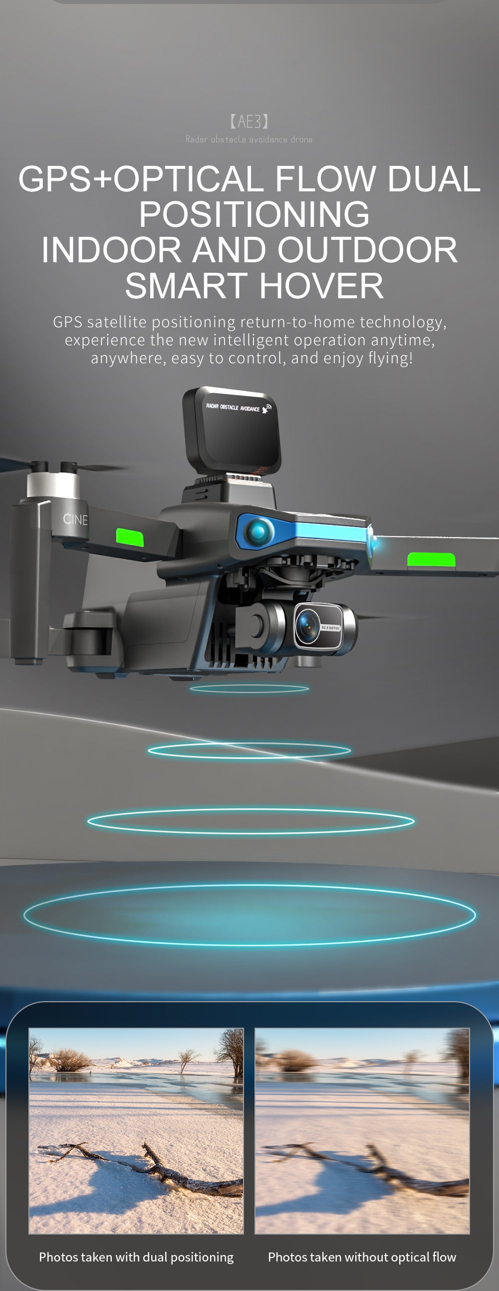 Cross-Border AE3Long Endurance Brushless Drone GPS Three-axis gimbal obstacle avoidance drone HD aerial photography remote control aircraft