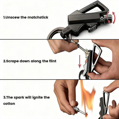 Keychain Lighter(Not Contain Lighter Fluid) ,Permanent Match,Permanent Match Keychains,Reusable Fire Starter Key Ring, Hidden Forever Lighter Keychain,for Outdoor Survival Gift for Men,Mini Waterproof Lighters