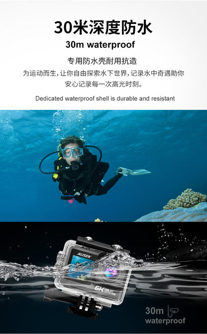 6k Sport Action Cam Camera Cross-Border6k Sports Camera Anti-Shake Waterproof6k Cycling Computer