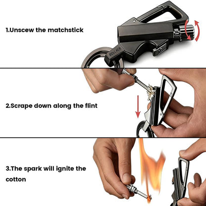 Keychain Lighter(Not Contain Lighter Fluid) ,Permanent Match,Permanent Match Keychains,Reusable Fire Starter Key Ring, Hidden Forever Lighter Keychain,for Outdoor Survival Gift for Men,Mini Waterproof Lighters