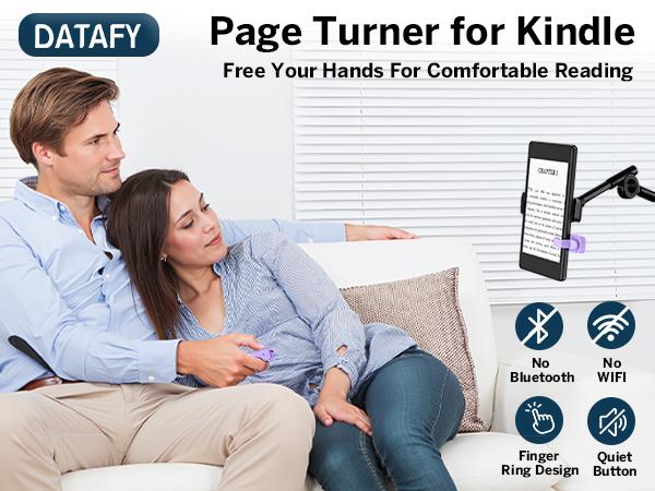 DATAFY Page Turner Ring for Kindle, Hands-Free Remote Control with Storage Bag, Camera Shutter & Video Recording, eReaders Clicker for Kindle iPad iPhone Tablets,TikTokShopBlackFriday