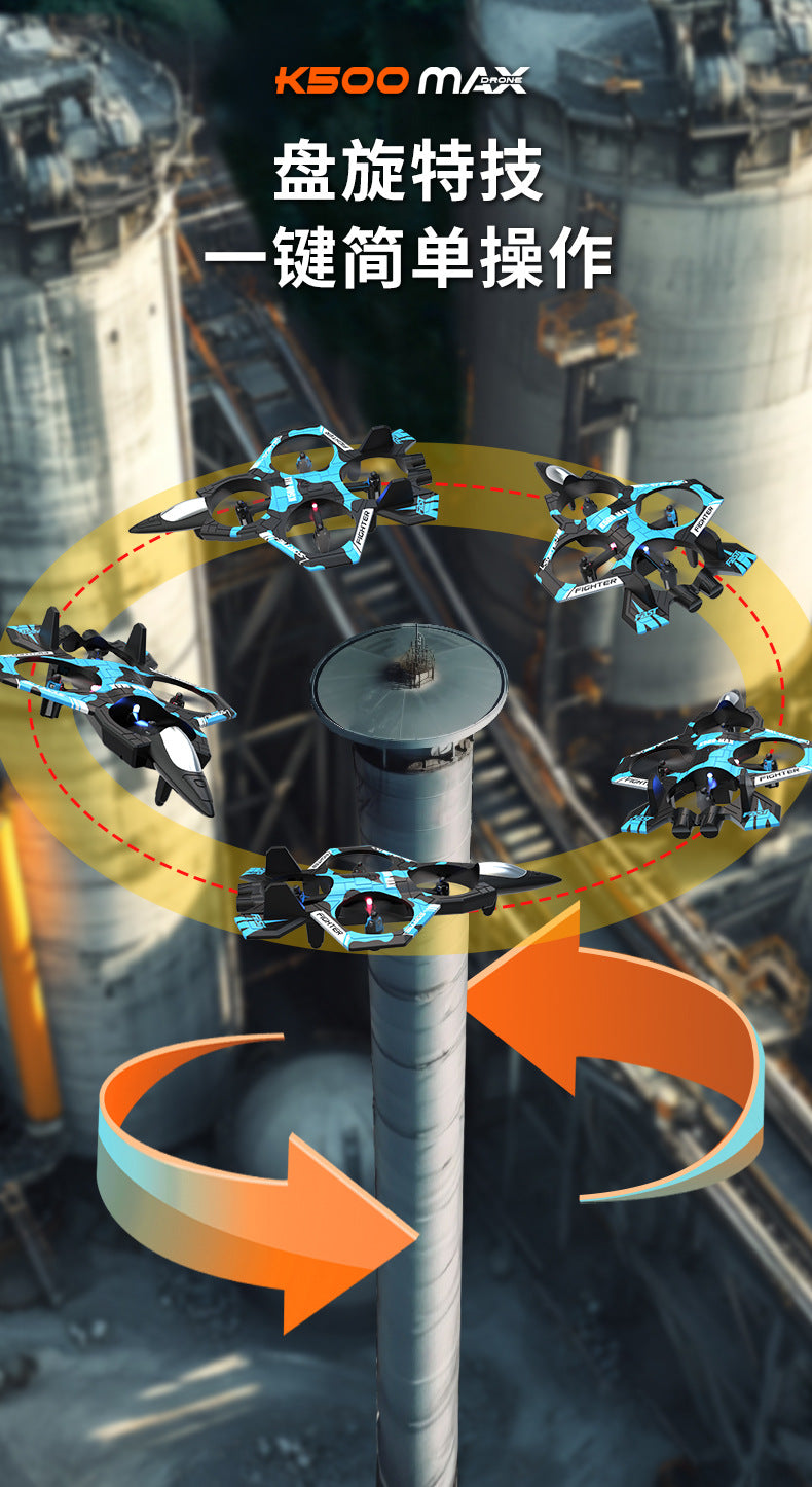 Cross-Border K500Max Fighter Four-Channel Suspension Four-Axis Drone Altitude Hold Roll Stunt Lighting Aircraft Low Price