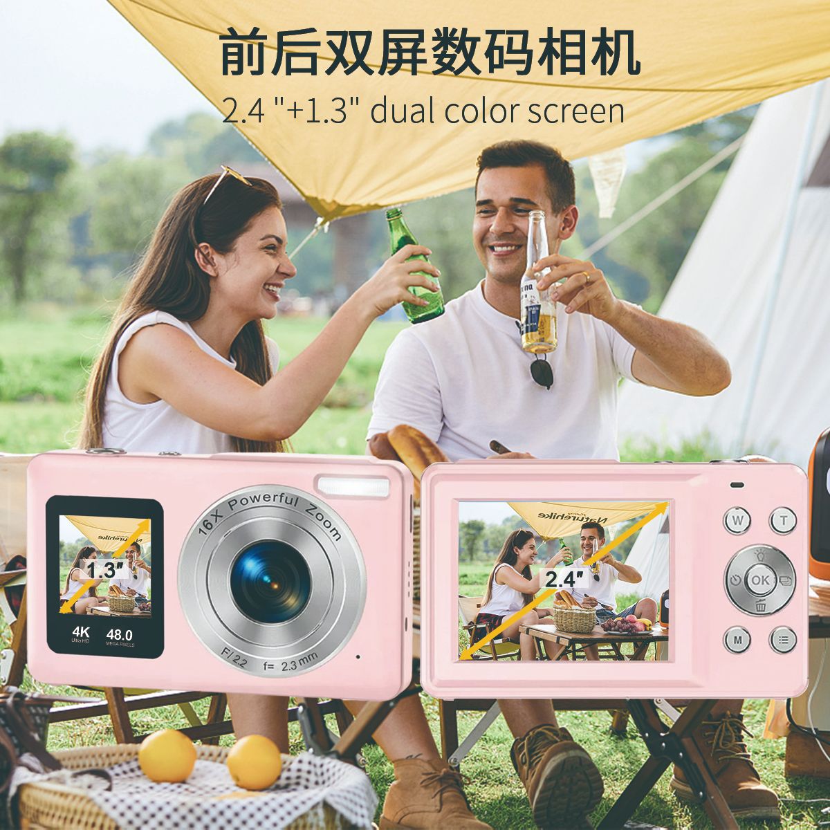 Cross-Border Private Model Hot-Selling Upgraded HD Digital Camera Student Pocket Camera Dual-Screen Selfie Camera Children's Camera