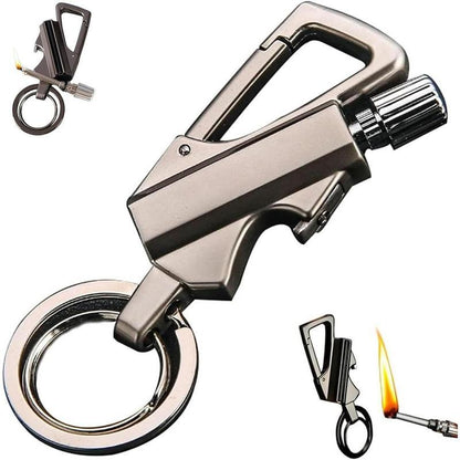 Keychain Lighter(Not Contain Lighter Fluid) ,Permanent Match,Permanent Match Keychains,Reusable Fire Starter Key Ring, Hidden Forever Lighter Keychain,for Outdoor Survival Gift for Men,Mini Waterproof Lighters