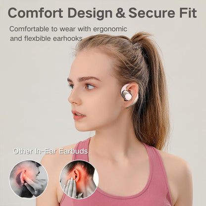 ZIHNIC S09 Wireless OWS Headphones，Bluetooth Open Ear earphones with Minc，Long Battery Life，Wireless Earbuds Headset Portable earbuds
