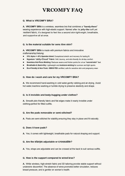 VRCOMFY Jelly Wireless Womens Comfortable Wireless Bras Push Up Bralettes Seamless Tshirts Bras Deep V Everyday Bras