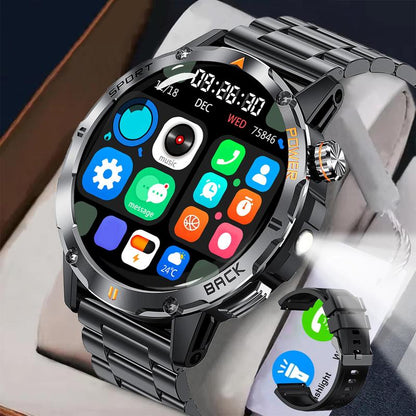 Men's Fashion Full Touch Round Smart Watch, Fashion Digital Watch with Multiple Sports Modes, Sports Fitness Smart Watch for Android iOS, Durable Gadget Watch, Gifts for Boyfriend