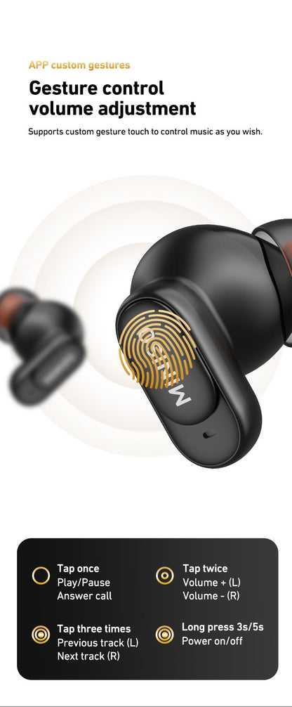 MINISO MS105 Wireless Earbuds Bluetooth 6.0 Earphones, In Ear Earbuds,Waterproof Wireless Earphones, Suitable for Office, Sports, Study and Audio Calls, Built in Microphone, Gaming Bluetooth Headphones