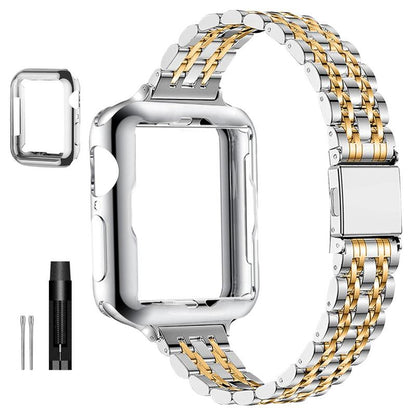 Women's Watch Band & Soft Protective Case & Tools (1 Set), Stainless Steel Smart Watch Bands, Compatible with Apple Watch 9/8/7/6/5/4/3/2/1/SE/SE2 Series, Wearable Accessories, Electronics Accessories