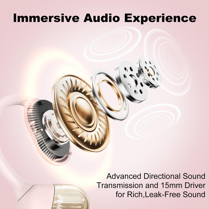 ZIHNIC ZN-S05 Wireless Open-Ear Headphone,V5.4 Earphones ,Fashionable Earbuds,IPX5 Water Proof,Wireless Gaming Headphones,HIFI Sound Quality Music Earbuds for Gaming Travel Sports Built-in Mic,Electronic Audio&Video Product Headset