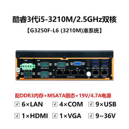 G3250F-L6 Mini Industrial Computer 6 Network Ports 4 Serial Ports XP Industrial PC 7/8th Gen i7 i5 Industrial Host