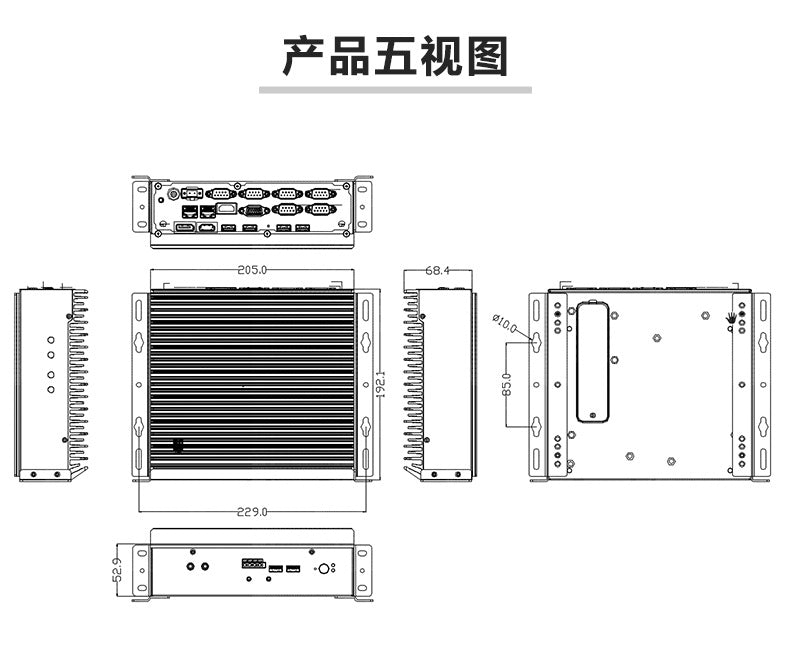 G30-C6 Mini Industrial Computer Dual Network 6 Serial Ports Industrial PC 11/12 Gen i5 i7 Ten-Core Industrial Host