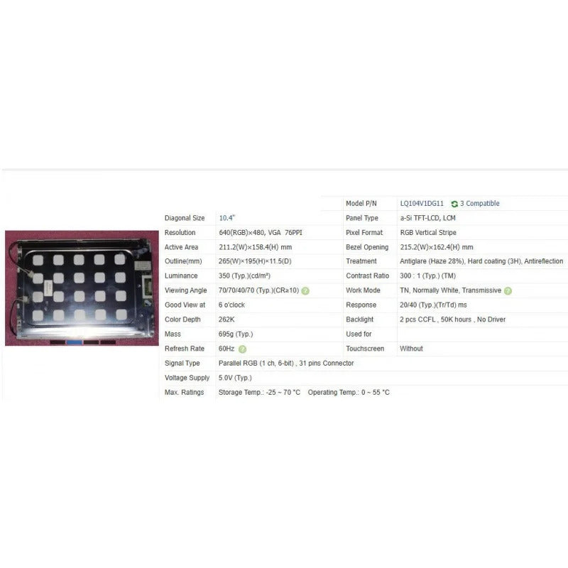 Lq104v1dg11 new original 10.4 inch LCD screen