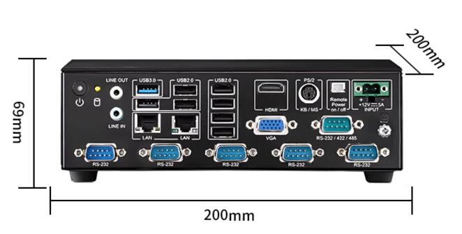 AIMC-2000 Fanless Embedded Industrial Computer Mini Industrial PC Quad-core J1900 SoC with VGA 6COM 8USB 2LAN DC-12V