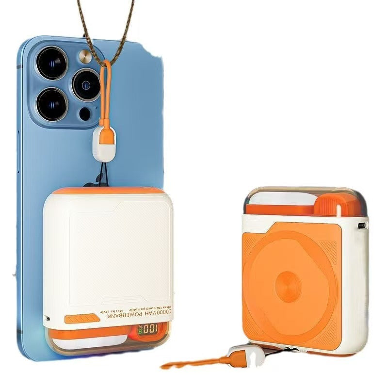 Magnetic Wireless Charger10000mAh Power Bank with Stand PD20W Two-way fast charging cross-border power bank with built-in cable