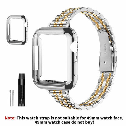 Women's Watch Band & Soft Protective Case & Tools (1 Set), Stainless Steel Smart Watch Bands, Compatible with Apple Watch 9/8/7/6/5/4/3/2/1/SE/SE2 Series, Wearable Accessories, Electronics Accessories