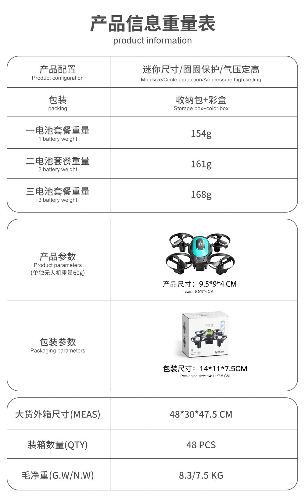 Cross-Border XD2Mini Drone, Shockproof and Impact Resistant2.4G Four-Axis Aircraft360°Rotating and Rolling Remote Control Toy
