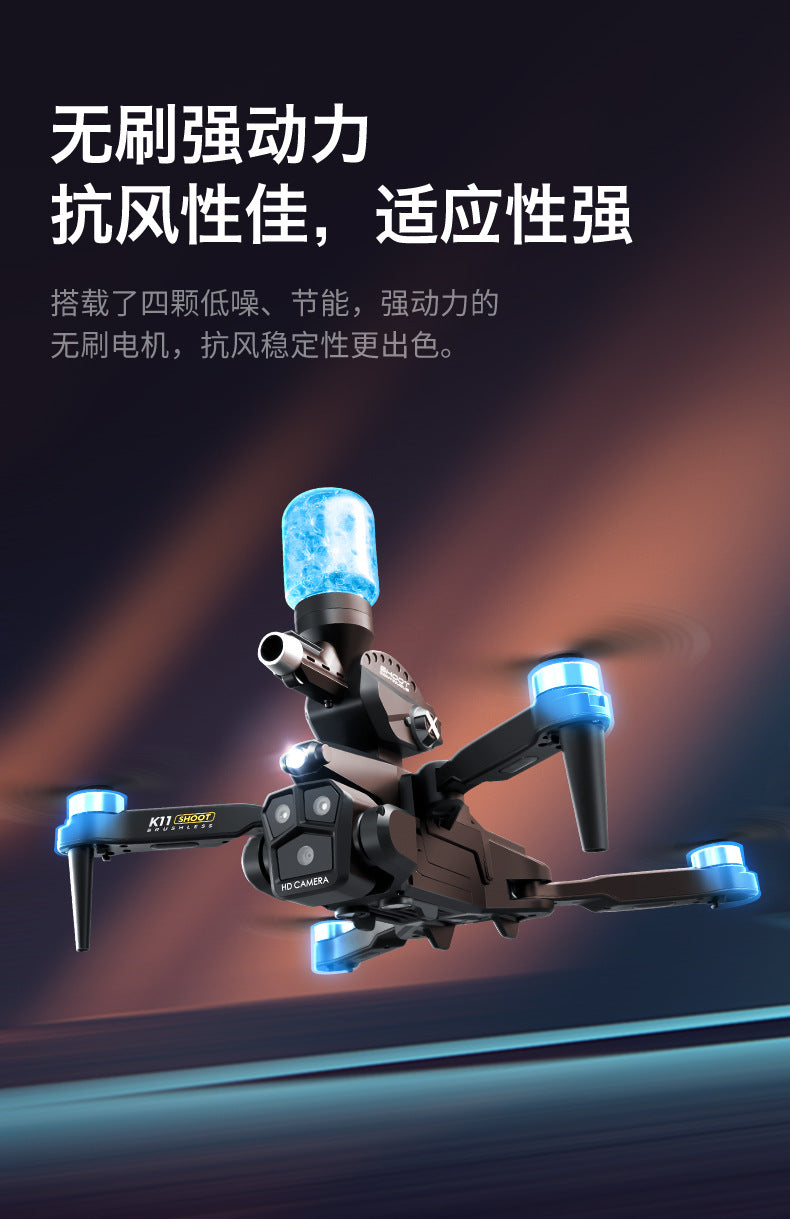 K11Max Drone Brushless Motor Three-Camera Aerial Photography Quadcopter Water Bomb Launch Remote Control Aircraft Drone