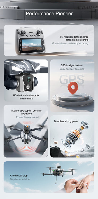 Cross-Border K18 MAX Drone with screen control brushless motor for high-definition aerial photography GPS Intelligent Positioning Remote Control Drone