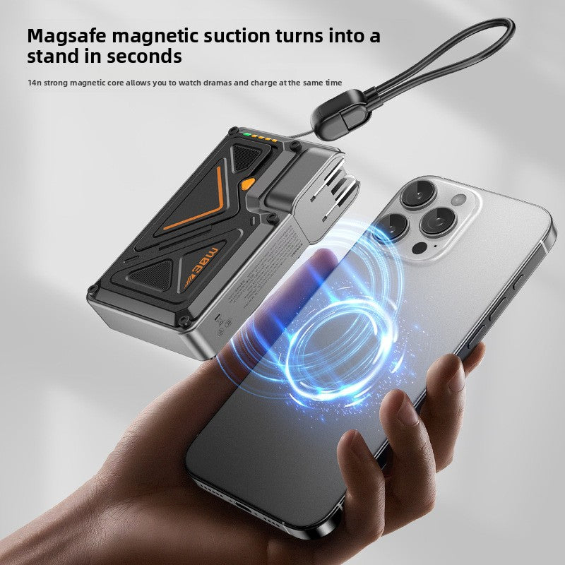 Power Bank AC Power Bank 35W Fast Charging with Built-in Cable Portable Power Supply Magnetic Wireless Charging Stand Multi-Function