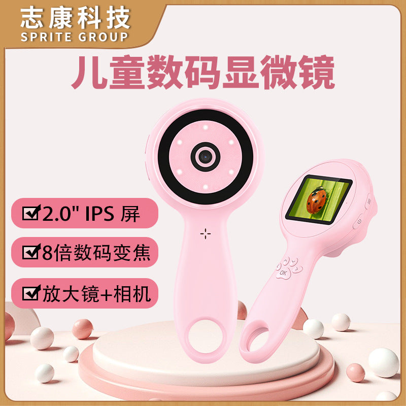 2024Amazon’s new portable handheld magnifying microscope Elementary school children's educational science experiment toys