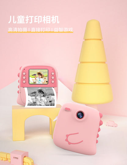 Polaroid Cross-border high-definition photo and video children's camera Student and children's printing camera with silicone case and photo paper