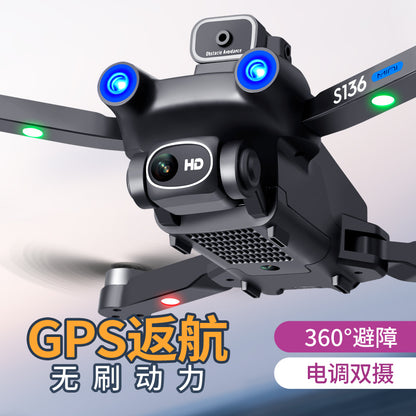Cross-Border S136Uav GPS Positioning Brushless Motor HD Dual Camera Aerial Photography Obstacle Avoidance Remote Control Aircraft Drone