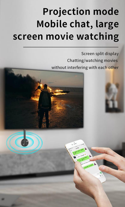 ZIHNIC Wireless Screen Projector HD TV Monitor Portable Mobile Phone Connection TV Monitor HD Wireless 5G 4K Horizontal and Vertical Screen Connector