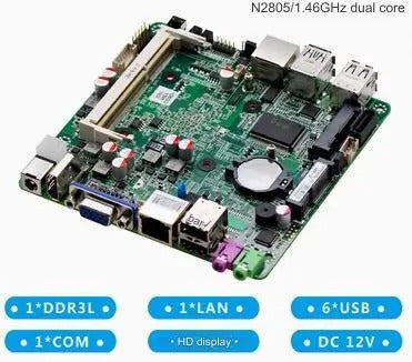 J1900 N2805 NANO Motherboard SBC IPC Mainboard industrial with Celeron Quad Core DC-12V Optional 2xGbE LAN  VGA 1-COM