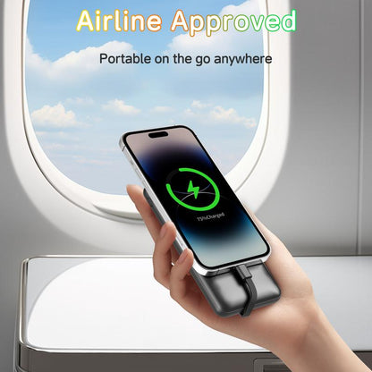 Portable Charger with Built-in Wires, 22.5W Fast Charge Power Bank, 10000mAh Slim Battery Pack for iPhone, Samsung, LG, Google Pixel, iPad