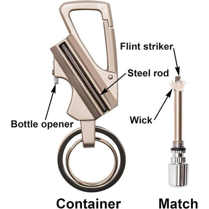 Keychain Lighter(Not Contain Lighter Fluid) ,Permanent Match,Permanent Match Keychains,Reusable Fire Starter Key Ring, Hidden Forever Lighter Keychain,for Outdoor Survival Gift for Men,Mini Waterproof Lighters