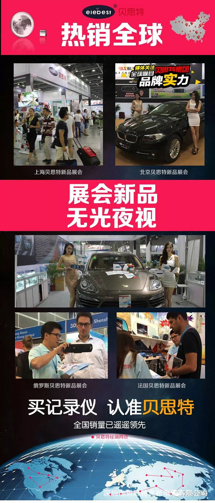 Cross-Border5Inch 360360-degree Dash Cam Front and Rear HD Dual Lens Parking24Hourly Reverse Image