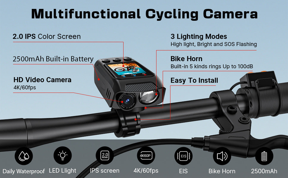Cross-Border Hot New4K Sports Camera C3Pro Cycling Camera Outdoor Bicycle Cycling Recorder