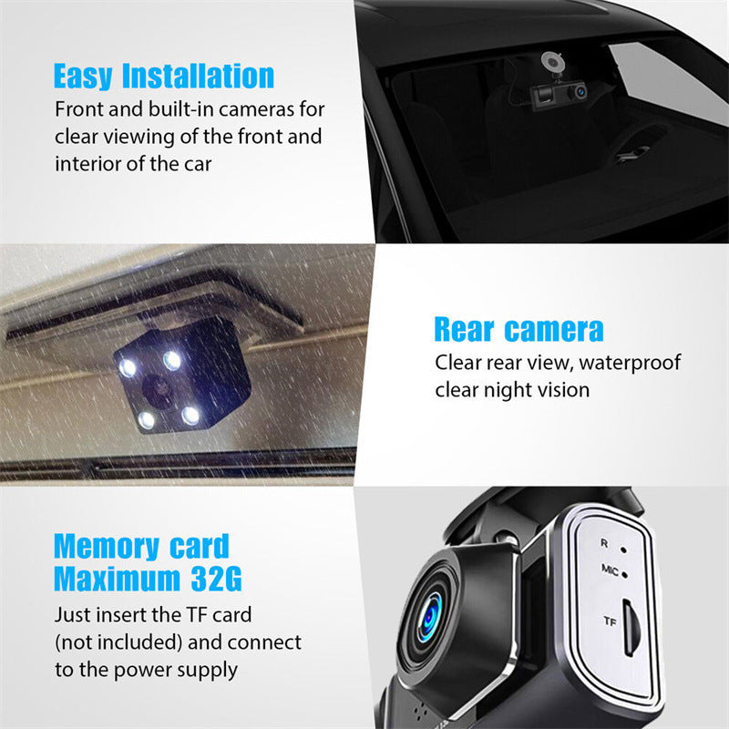 Super Clear1080P Starlight Night Vision Front and Rear Dual Recording WIFI Mobile Phone Interconnection Dual-Lens Car Mount DVR Driving Recorder