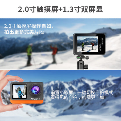 Cross-Border4k Action camera anti-shake HD touch wifi Ultra-long battery life outdoor shooting diving cycling recorder
