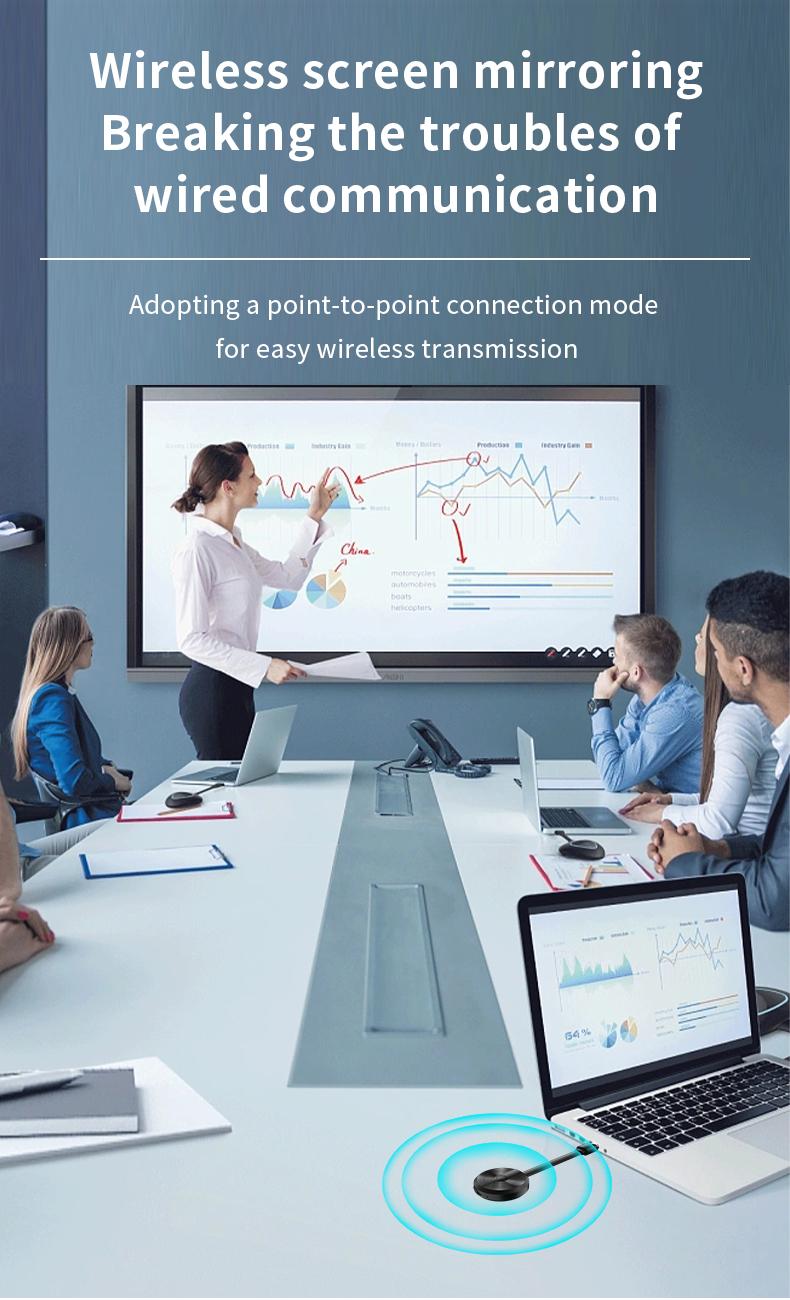 ZIHNIC Wireless Screen Projector HD TV Monitor Portable Mobile Phone Connection TV Monitor HD Wireless 5G 4K Horizontal and Vertical Screen Connector