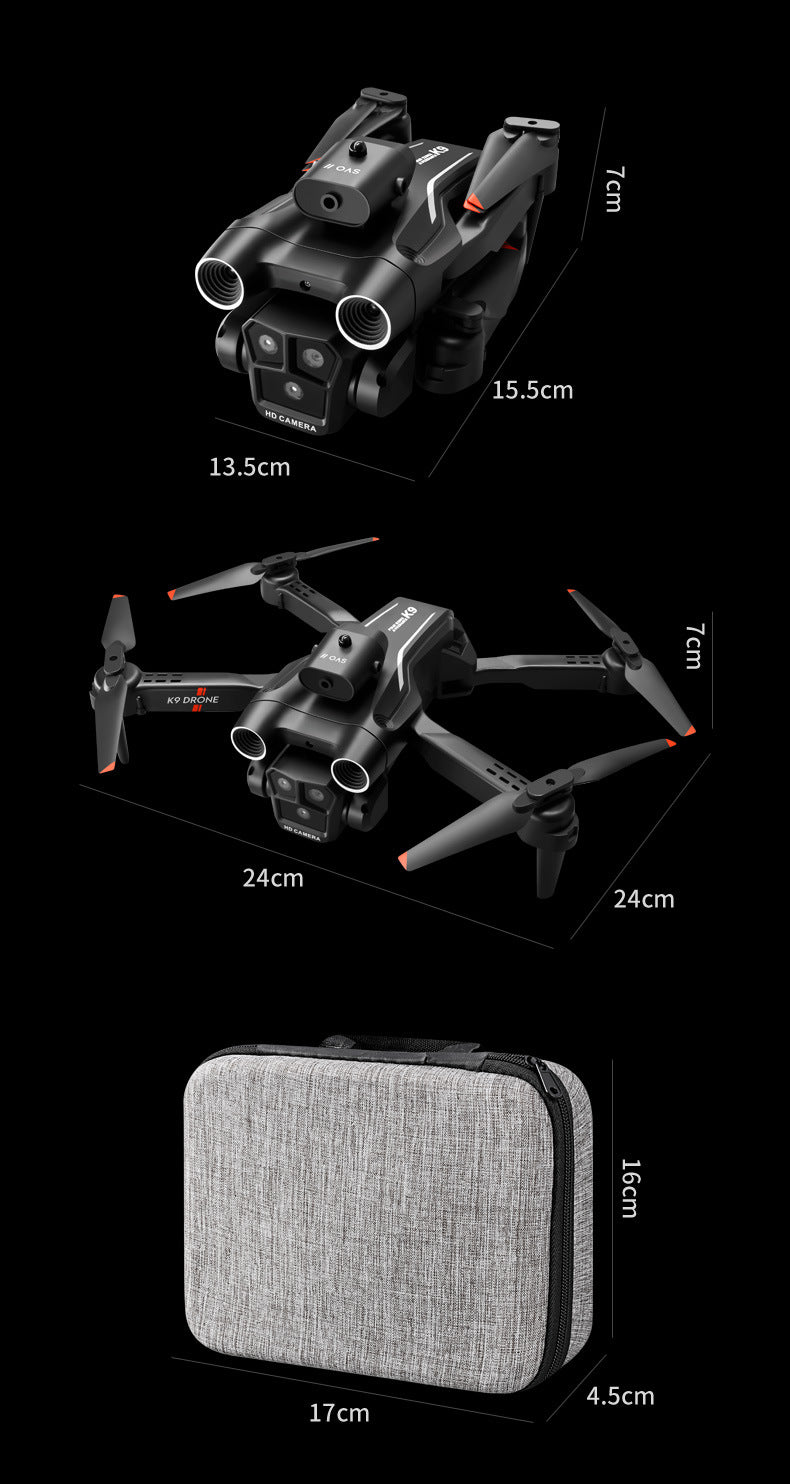 Cross-Border K9MAX Drone Aerial Photography Three Lens Four Axis Aircraft Optical Flow Obstacle Avoidance Remote Control Aircraft Toy drone