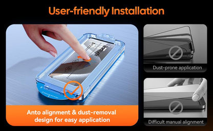 Screen Protector for iPhone 16/15/14/13/12 Series, Full Coverage Protective Tempered Glass, Easy Installation, Case-Friendly,Fingerprint Reduction,Shockproof Protection ACC  2 Pcs