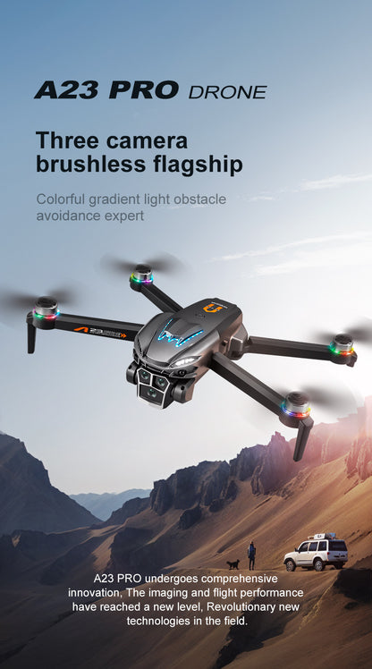 Cross-Border A23 PRO Drone HD Aerial Photography Quadcopter Brushless Obstacle Avoidance Remote Control Aircraft Export Toy