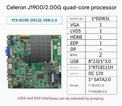 J1900 J1800 Motherboard Mini-ITX SBC IPC Mainboard industrial Fanless Board Mini ITX with ATOM DC-12V COM LAN LVDS VGA EDP LPT