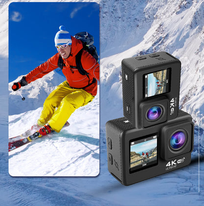 Cross-Border4k Action Camera HD Dual Screen wifi Outdoor sports wireless shooting head-mounted cycling camera factory
