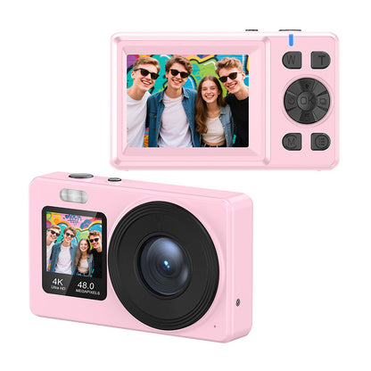 Cross-Border4K HD Student Digital Camera Small Dual Screen Home Travel Portable Entry-Level Children's Digital Camera